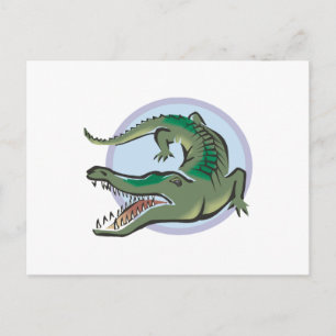 Crocodille/Alligator Cirkelontwerp Briefkaart