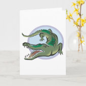 Crocodille/Alligator Cirkelontwerp Kaart (Gele Bloem)