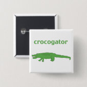 Crocogator-pen Vierkante Button 5,1 Cm (Voorkant /achterkant)