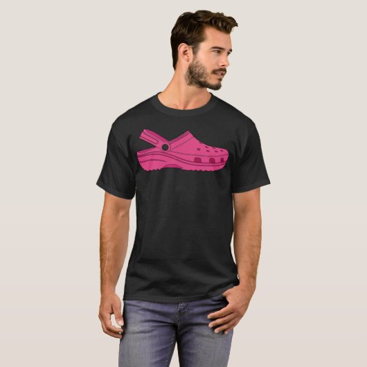 Crocs Clog Neon Magenta Hot Pink Classic T-Sh T-shirt (Voorkant volledig)