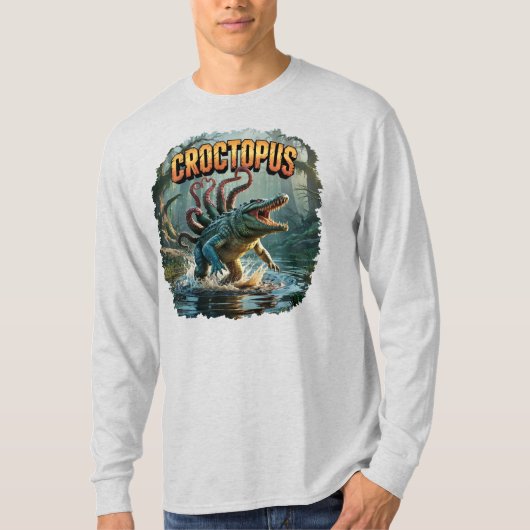 Croctopus illustratie Combo Creature Grappig T-shirt (Voorkant)
