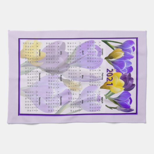 Crocus 2021 keukenhanddoek voor kalender (Horizontaal)