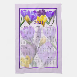 Crocus 2021 keukenhanddoek voor kalender