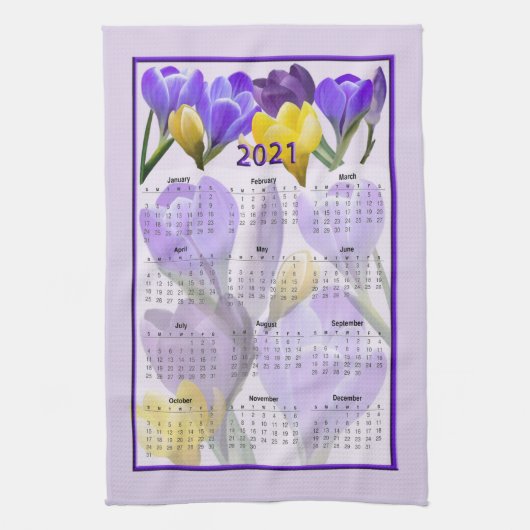 Crocus 2021 keukenhanddoek voor kalender (Verticaal)