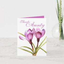 Crocus art "Bedankt tante" paarse kaart