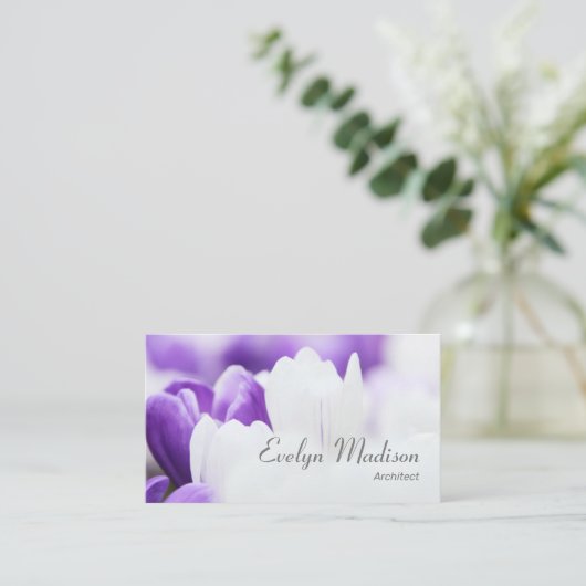 Crocus Background Visitekaartje (Staand voorkant)