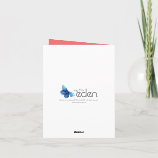 Crocus "Bedankt tante" roze rode kaart (Achterkant)