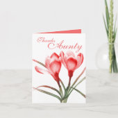 Crocus "Bedankt tante" roze rode kaart (Voorkant)
