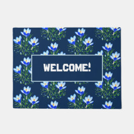 Crocus Bloemen Blauw Deurmat