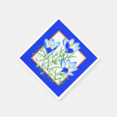 Crocus Bloemen Blauw & Wit Papieren Servetten (Hoek)