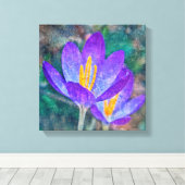 Crocus Canvas Afdruk (Insitu (Houten vloer))