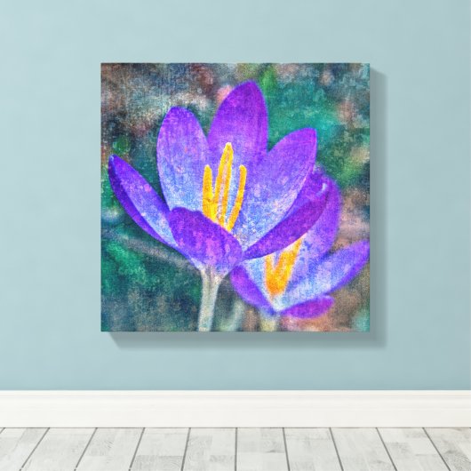 Crocus Canvas Afdruk (Insitu (Houten vloer))