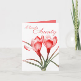 Crocus "Dank tante" roze rode kaart