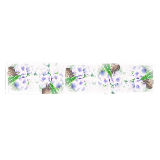 Crocus Easter Bunny Tablerunner Korte Tafelloper (Horizontaal)
