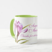 Crocus fine art Amazing Aunty paarse green mok (Voorkant links)