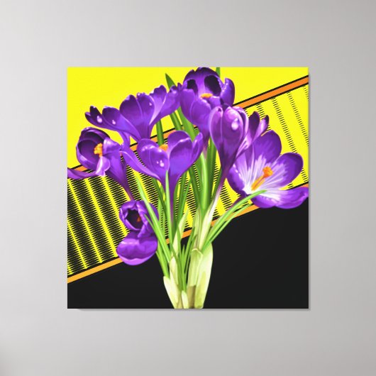 Crocus Floral/Geometrisch ontwerp Canvas Afdruk (Voorkant)