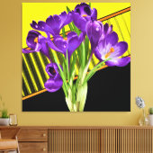 Crocus Floral/Geometrisch ontwerp Canvas Afdruk (Insitu (Woonkamer))