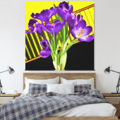 Crocus Floral/Geometrisch ontwerp Canvas Afdruk (Insitu (Slaapkamer))