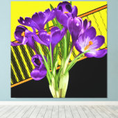 Crocus Floral/Geometrisch ontwerp Canvas Afdruk (Insitu (Houten vloer))