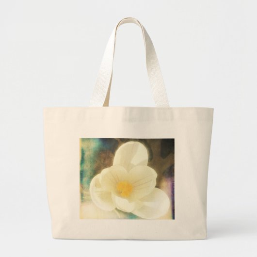 Crocus Flower Grunge Grote Tote Bag (Voorkant)