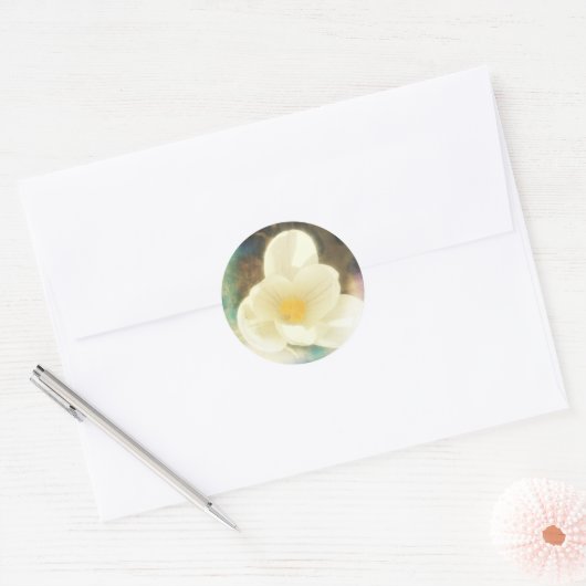 Crocus Flower Grunge Ronde Sticker (Envelop)