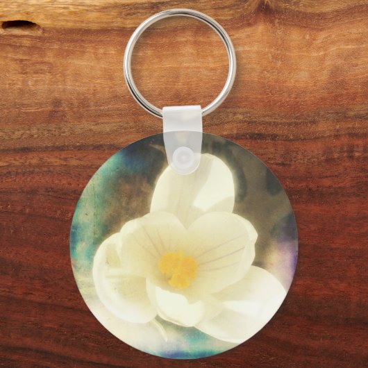 Crocus Flower Grunge Sleutelhanger (Voorkant)