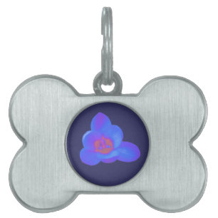 Crocus Flower Hot en Cold Pet Tag Huisdieren Naamplaatje