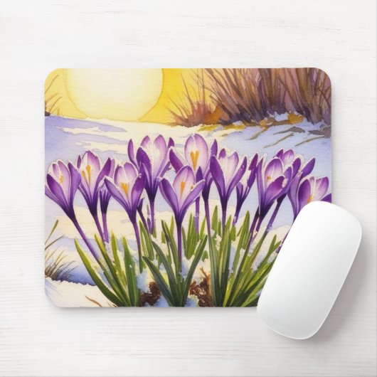 Crocus Flower Muismat (Met muis)