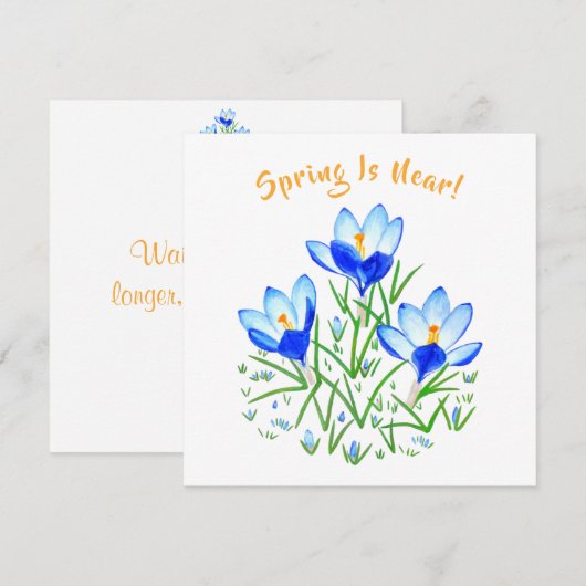 Crocus Flower on White Flat Card (Voorkant / Achterkant)