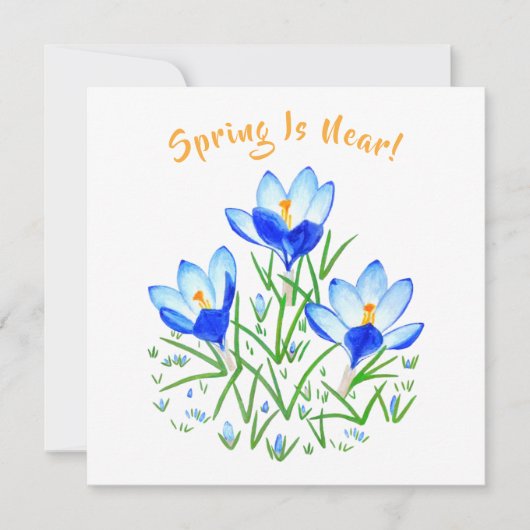Crocus Flower on White Flat Card (Voorkant)