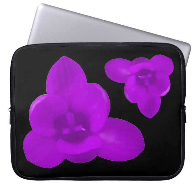 Crocus Flower Paars Laptop Bag Laptop Sleeve (Voorkant)