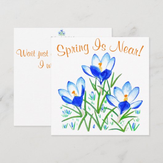 Crocus Flowers op White Flat Card (Voorkant / Achterkant)