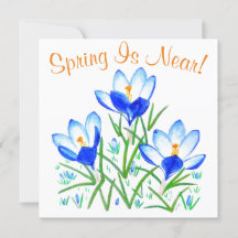 Crocus Flowers op White Flat Card