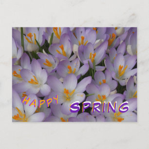Crocus Flowers Pattern Happy Spring Briefkaart