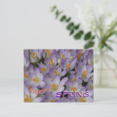 Crocus Flowers Pattern Happy Spring Briefkaart (Staand voorkant)