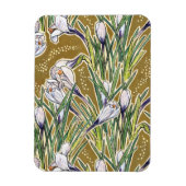 Crocus Flowers Spring Floral Botanical Art Pattern Magneet (Verticaal)