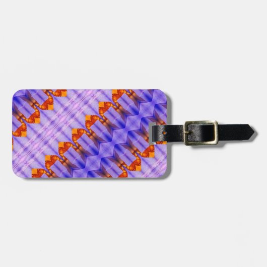 Crocus Ikat 8 sangria Bagagelabel (Voorkant horizontaal)