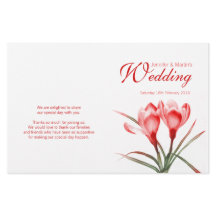 Crocus oranje floral bruiloft programma