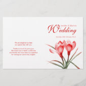 Crocus oranje floral bruiloft programma (Voorkant)