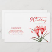 Crocus oranje floral bruiloft programma (Voorkant / Achterkant)