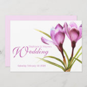 Crocus paars floral bruiloft kaart (Voorkant / Achterkant)