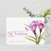 Crocus paars floral bruiloft kaart (Staand voorkant)
