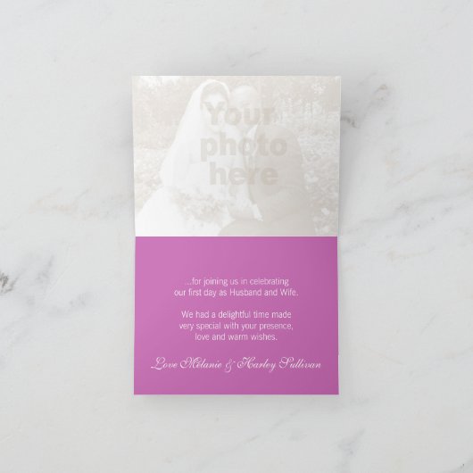 Crocus paarse bloem bruiloft bedankkaart (Binnen)