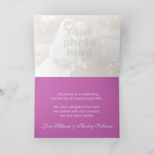 Crocus paarse bloem bruiloft bedankkaart (Binnen)