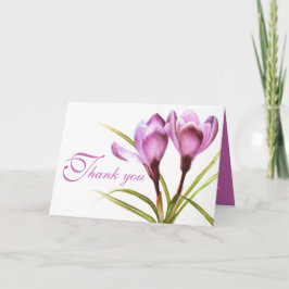Crocus paarse bloem bruiloft bedankkaart