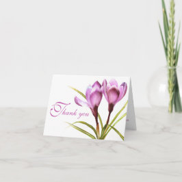Crocus paarse bloem bruiloft bedankkaart
