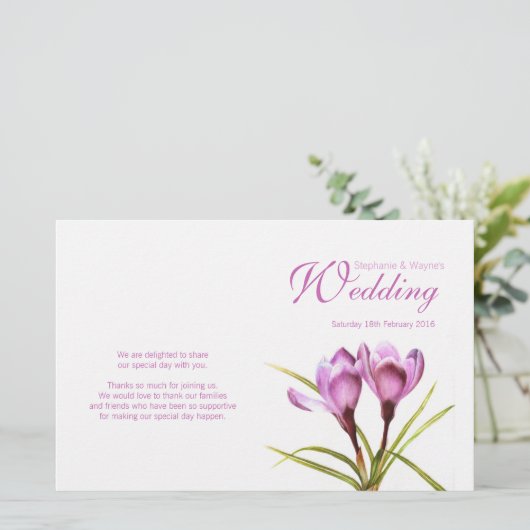Crocus paarse floral bruiloft (Staand voorkant)