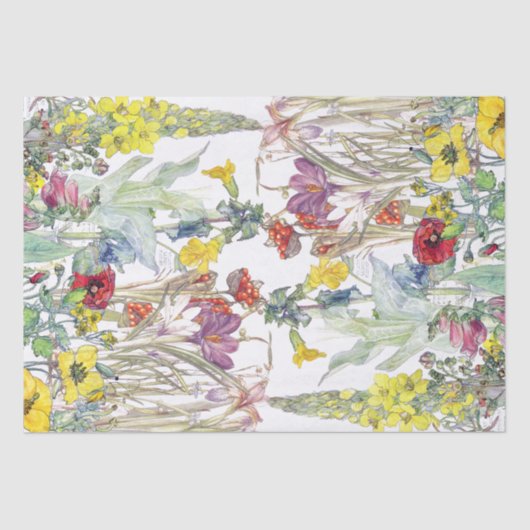 Crocus Poppy Iris Foxglove Flowers Tissue Paper Tissuepapier (Voorkant)