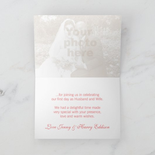 Crocus roze rode trouwdag dankkaart bedankkaart (Binnen)