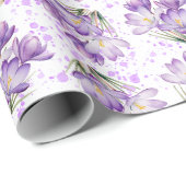 Crocus Spring Floral Pattern Cadeaupapier (Rol Hoek)